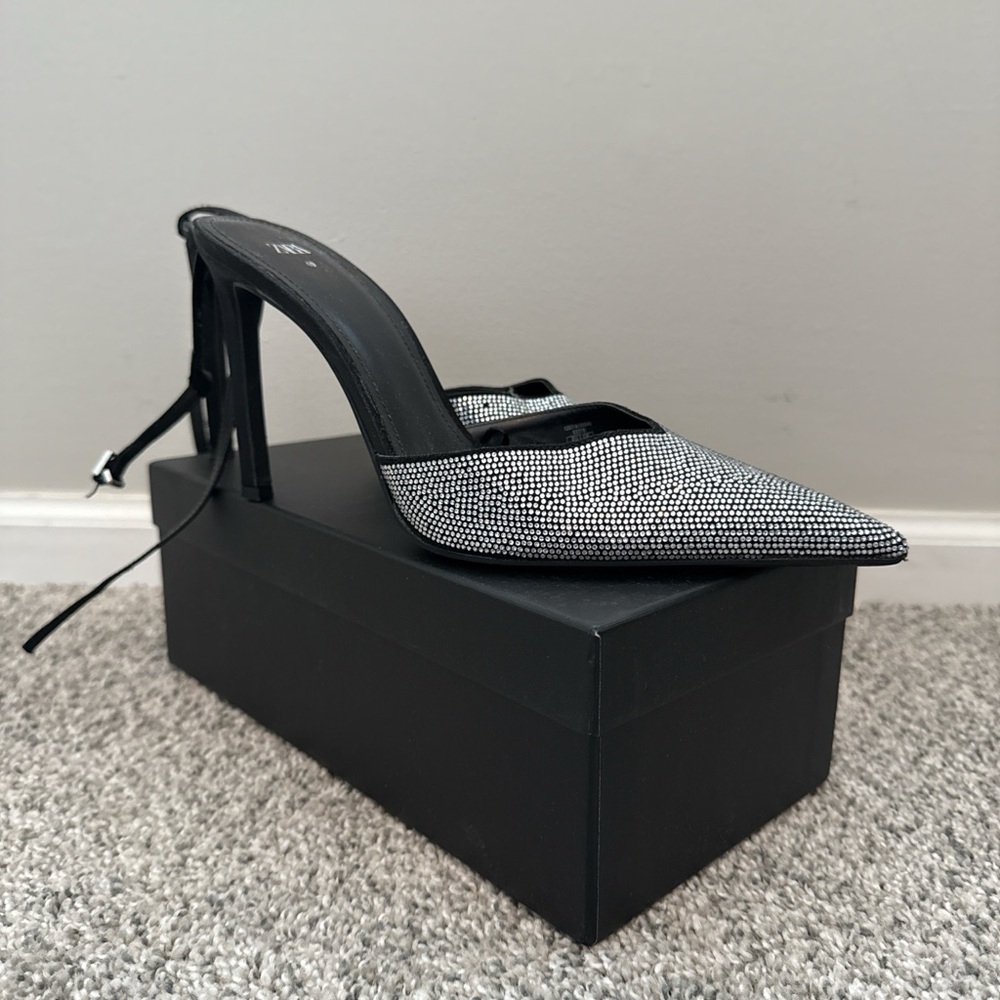 Black and Silver Sparkly Women's Heels